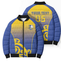 Custom James Cook High School Bomber Puffer Jacket Maori Koru Pattern