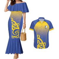 Custom James Cook High School Couples Matching Mermaid Dress and Hawaiian Shirt Maori Koru Pattern