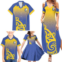 Custom James Cook High School Family Matching Summer Maxi Dress and Hawaiian Shirt Maori Koru Pattern