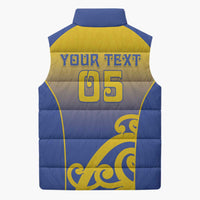 Custom James Cook High School Sleeveless Puffer Jacket Maori Koru Pattern