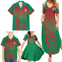 Custom Onehunga High School Family Matching Summer Maxi Dress and Hawaiian Shirt Maori Koru Pattern