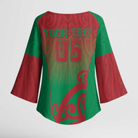 Custom Onehunga High School Kimono Sleeve Blouse Maori Koru Pattern