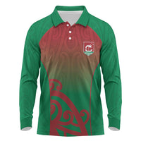 Custom Onehunga High School Long Sleeve Polo Shirt Maori Koru Pattern