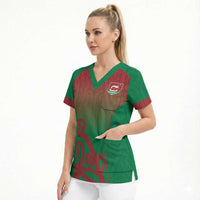 Custom Onehunga High School Scrub Top Maori Koru Pattern
