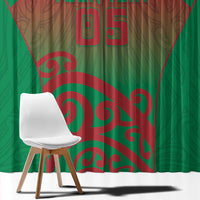 Custom Onehunga High School Window Curtain Maori Koru Pattern