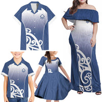 Custom New Zealand Aotea College Family Matching Off Shoulder Maxi Dress and Hawaiian Shirt Maori Koru Pattern LT05 - Polynesian Pride