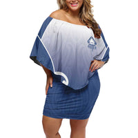 Custom New Zealand Aotea College Family Matching Off Shoulder Short Dress and Hawaiian Shirt Maori Koru Pattern LT05 Mom's Dress Blue - Polynesian Pride
