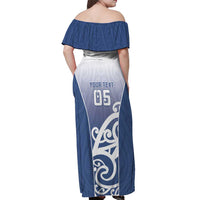 Custom New Zealand Aotea College Off Shoulder Maxi Dress Maori Koru Pattern