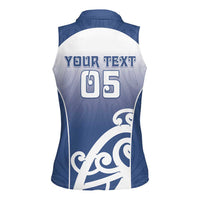 Custom New Zealand Aotea College Women Sleeveless Polo Shirt Maori Koru Pattern