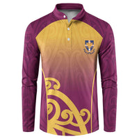 Custom Waiuku College Button Sweatshirt Maori Koru Pattern