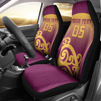Custom Waiuku College Car Seat Cover Maori Koru Pattern