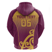 Custom Waiuku College Zip Hoodie Maori Koru Pattern