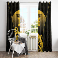 Custom Motueka High School Window Curtain Maori Koru Pattern