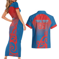 Custom St Joseph's Maori Girls' College Couples Matching Short Sleeve Bodycon Dress and Hawaiian Shirt Maori Koru Pattern