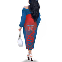 Custom St Joseph's Maori Girls' College Family Matching Off The Shoulder Long Sleeve Dress and Hawaiian Shirt Maori Koru Pattern LT05 - Polynesian Pride