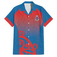 Custom St Joseph's Maori Girls' College Family Matching Summer Maxi Dress and Hawaiian Shirt Maori Koru Pattern LT05 Dad's Shirt - Short Sleeve Blue - Polynesian Pride