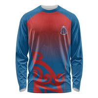 Custom St Joseph's Maori Girls' College Long Sleeve Shirt Maori Koru Pattern LT05 Unisex Blue - Polynesian Pride