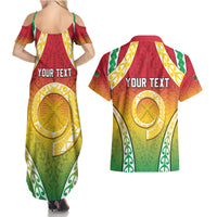 Personalised Vanuatu Couples Matching Summer Maxi Dress and Hawaiian Shirt Proud To Be A Ni-Van With Tribal Pattern