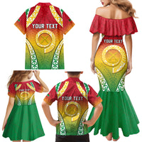 Personalised Vanuatu Family Matching Mermaid Dress and Hawaiian Shirt Proud To Be A Ni-Van With Tribal Pattern