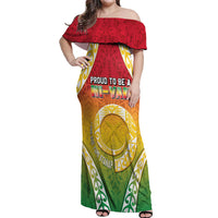 Personalised Vanuatu Off Shoulder Maxi Dress Proud To Be A Ni-Van With Tribal Pattern