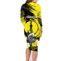 Personalised New Caledonia Day Family Matching Long Sleeve Bodycon Dress and Hawaiian Shirt Kanaky Flag Coat Of Arms Polynesian Pattern LT05 - Polynesian Pride