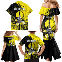 Personalised New Caledonia Day Family Matching Mermaid Dress and Hawaiian Shirt Kanaky Flag Coat Of Arms Polynesian Pattern LT05 - Polynesian Pride