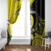 New Caledonia Day Window Curtain Kanaky Flag Coat Of Arms Polynesian Pattern LT05 - Polynesian Pride