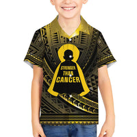 Personalised Polynesia Childhood Cancer Awareness Kid Hawaiian Shirt You Are Stronger Than Cancer LT05 Kid Black - Polynesian Pride