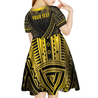 Personalised Polynesia Childhood Cancer Awareness Kid Short Sleeve Dress You Are Stronger Than Cancer
