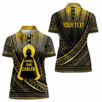 Personalised Polynesia Childhood Cancer Awareness Women Polo Shirt You Are Stronger Than Cancer LT05 - Polynesian Pride