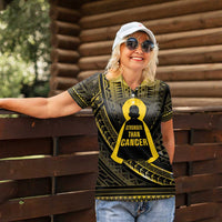 Personalised Polynesia Childhood Cancer Awareness Women Polo Shirt You Are Stronger Than Cancer LT05 - Polynesian Pride