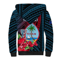 Personalized Guam Sherpa Hoodie Latte Stone Mix Bougainvillea Polynesian Pattern LT05 - Polynesian Pride