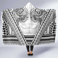 Polynesian Tattoo Inspired Cosplay Costume Hooded Blanket Tribal Warrior White LT05 One Size White - Polynesian Pride