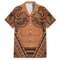Polynesian Tattoo Inspired Cosplay Costume Hawaiian Shirt Tribal Warrior LT05 Brown - Polynesian Pride