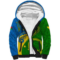 Malampa Day Sherpa Hoodie Sand Drawing Vanuatuan Pattern LT05 Unisex Green - Polynesian Pride