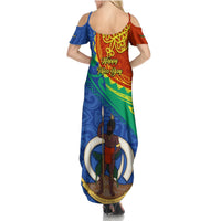 Tafea Day Summer Maxi Dress Sand Drawing Vanuatuan Pattern LT05 - Polynesian Pride
