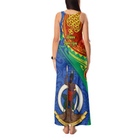 Tafea Day Tank Maxi Dress Sand Drawing Vanuatuan Pattern LT05 - Polynesian Pride