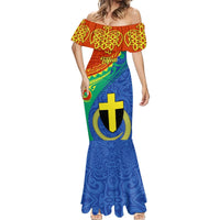 Personalized Tafea Day Mermaid Dress Sand Drawing Vanuatuan Pattern LT05 - Polynesian Pride