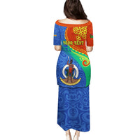 Personalized Tafea Day Puletasi Sand Drawing Vanuatuan Pattern LT05 - Polynesian Pride