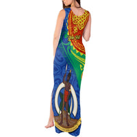 Personalized Tafea Day Tank Maxi Dress Sand Drawing Vanuatuan Pattern LT05 - Polynesian Pride