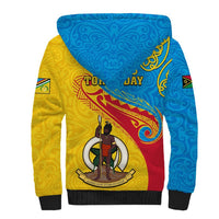 Torba Day Sherpa Hoodie Sand Drawing Vanuatuan Pattern LT05 - Polynesian Pride