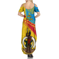 Torba Day Summer Maxi Dress Sand Drawing Vanuatuan Pattern LT05 - Polynesian Pride