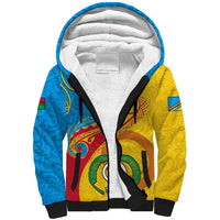 Personalized Torba Day Sherpa Hoodie Sand Drawing Vanuatuan Pattern LT05 Unisex Yellow - Polynesian Pride