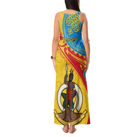 Personalized Torba Day Tank Maxi Dress Sand Drawing Vanuatuan Pattern LT05 - Polynesian Pride