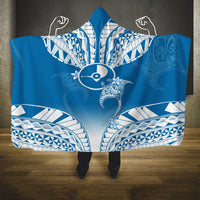 FSM Yap Constitution Day Hooded Blanket Polynesian Batoids LT05 One Size Blue - Polynesian Pride