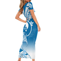 Personalised FSM Yap Constitution Day Family Matching Short Sleeve Bodycon Dress and Hawaiian Shirt Polynesian Batoids LT05 - Polynesian Pride