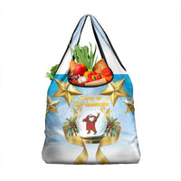 Fiji Christmas Grocery Bag Snow Globe With Fijian Santa LT05