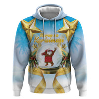 Fiji Christmas Hoodie Snow Globe With Fijian Santa LT05