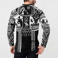 Polynesia Maui Tattoo Inspired Button Sweatshirt Black Version