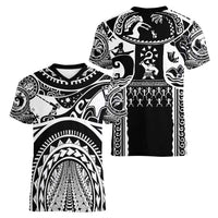 Polynesia Maui Tattoo Inspired Women V-Neck T-Shirt Black Version